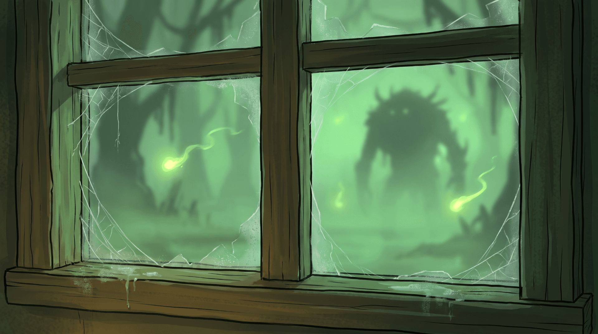 Something in the fog beyond the window